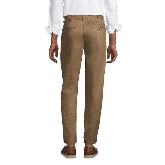 NWT LANDS' END MEN'S TAILORED FIT NO IRON CHINO PANTS CHESTNUT 34X31 - Picture 2 of 7